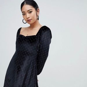 ASOS DESIGN Petite studded velvet mini dress